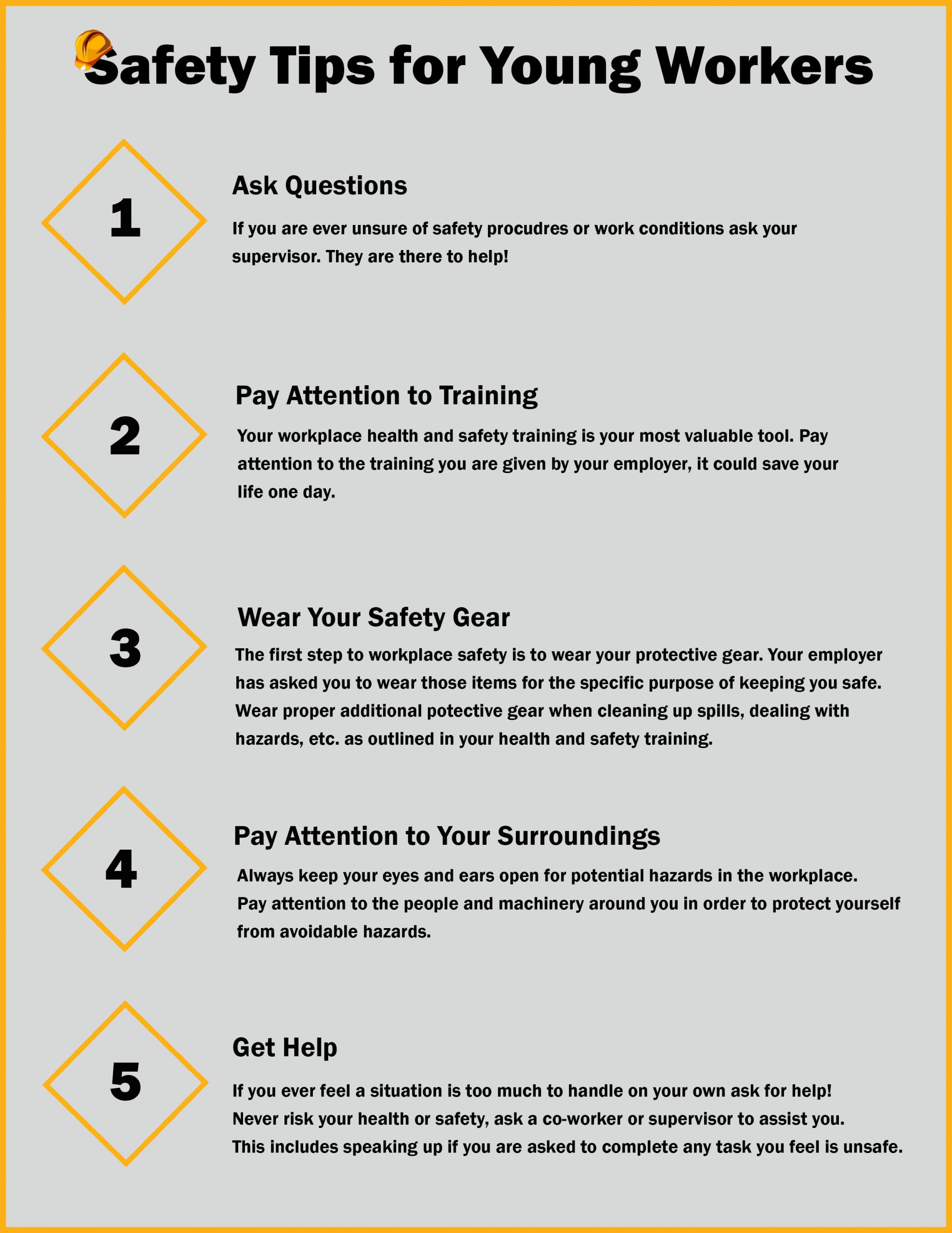 Safety tips for young workers